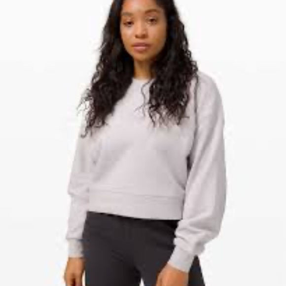 Lululemon Tops - Lululemon Perfectly Oversized Crop Crew Chrome 8 RARE